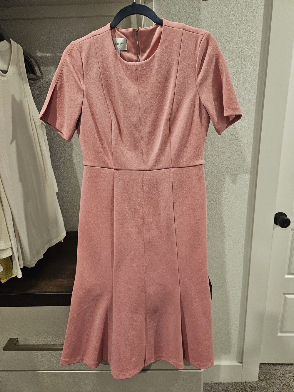 Donna Morgan Dusty Rose Midi Fit-and-Flare Dress